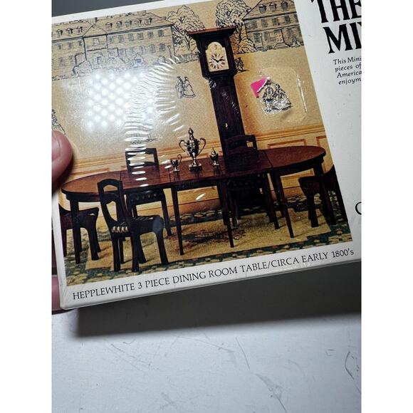The House of Miniatures Kit 40006 Hepplewhite 3 pc Dining Room Table NEW SEALED - Picture 7 of 9